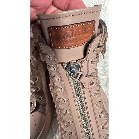 Bally Shoes Mens Size 9.5 Taupe Hekem Hightop Zip Croc Embossed HEKEM-ST-WS/008 - Picture 5 of 16